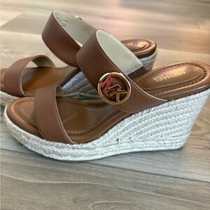 Michael Kors Tan Wedge Sandals